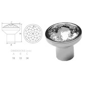 Swarovski 7150 bútorgomb 34,0 mm - CRYSTAL (001) / STEINLESS STEEL